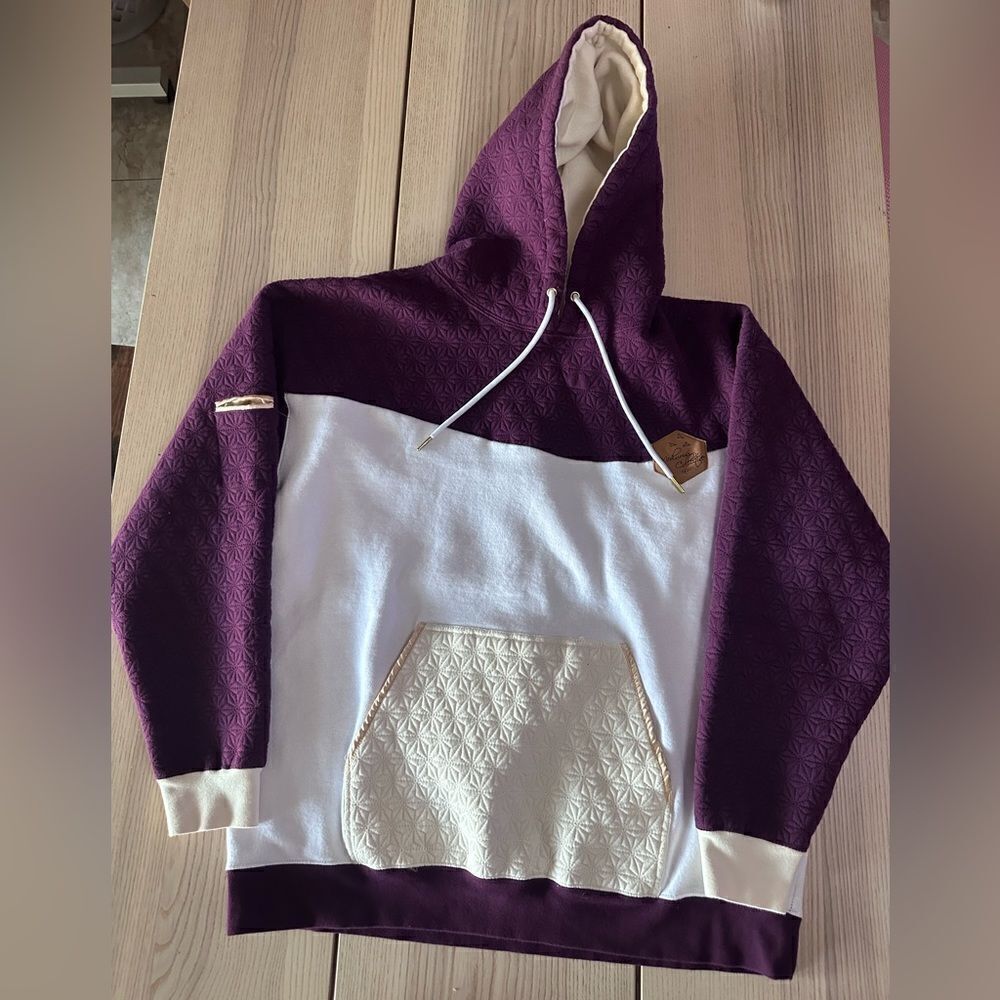 Mediums Collective Quilted Cut & Sew Hoodie - Maroon Wine - XL - Picture 5 of 11